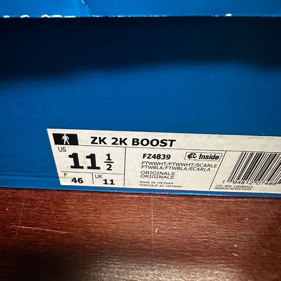 Adidas Mens Cloud White ZX 2K Boost FZ4839 Lace Up Sneaker Shoes Size US 11.5 main image 6